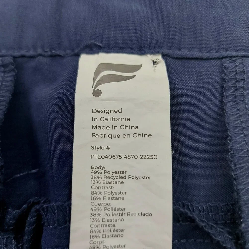 Fabletics Pants Mens Large Navy The Only Pant Tapered Snap Stretch Athletic